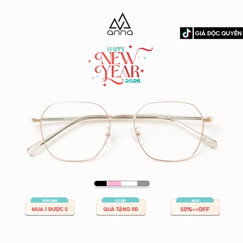 LIVE Gọng kính mắt thời trang ANNA nam nữ dáng tròn chất liệu kim loại cao cấp 3009