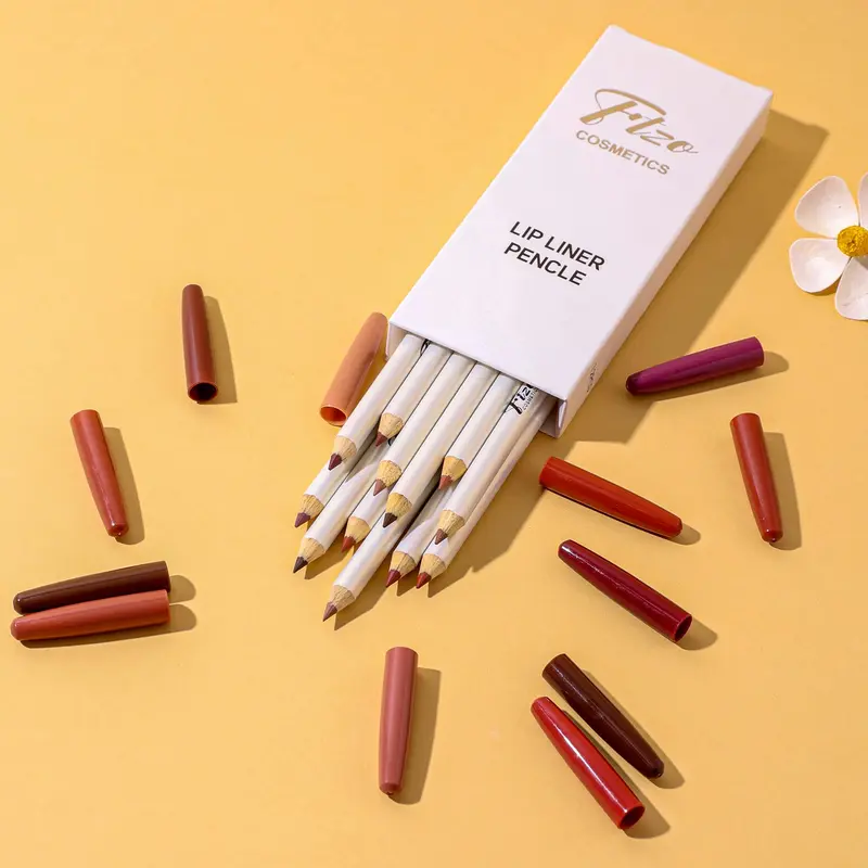 Long Lasting Lip Liner Set, Matte Easy Coloring Lip Liner Pencil, Natural Lip Makeup Tool for Women & Girls, Cosmetic 8