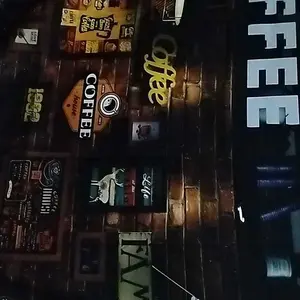 Kain Latar Belakang Lukisan Dekorasi Kafe Kreatif Retro, Kain Gantung Hiasan Dinding Area Santai, Rangka Foto dan Aksesori Dinding Foto