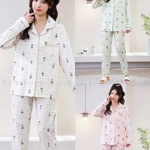 Daily Setelan Piyama Wanita Busui Panjang Pendek renda 8