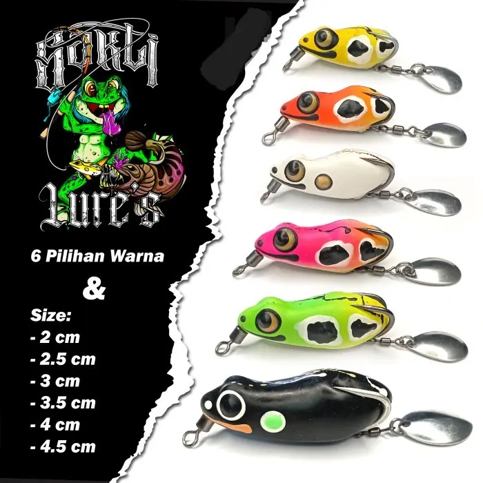 Softfrog SAKTI LURE Soft Frog Kodok Katak karet blade memancing dengan umpan buatan warna-warni 0