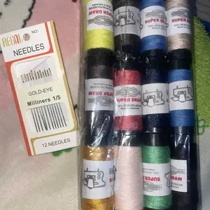 Benang jahit set benang+jarum paket lengkap