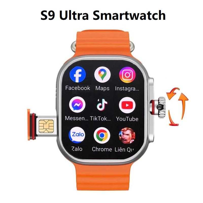 Đồng hồ thông minh S9 Ultra 5G, với màn hình AMOLED, Chơi trò chơi, Tải xuống ứng dụng, Camera xoay 180 độ, Thẻ SIM Smartwatch