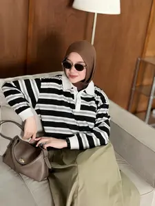 KAOS RUGBY OVERSIZE ALL SIZE WANITA PRIA STRIPE OVERSIZE