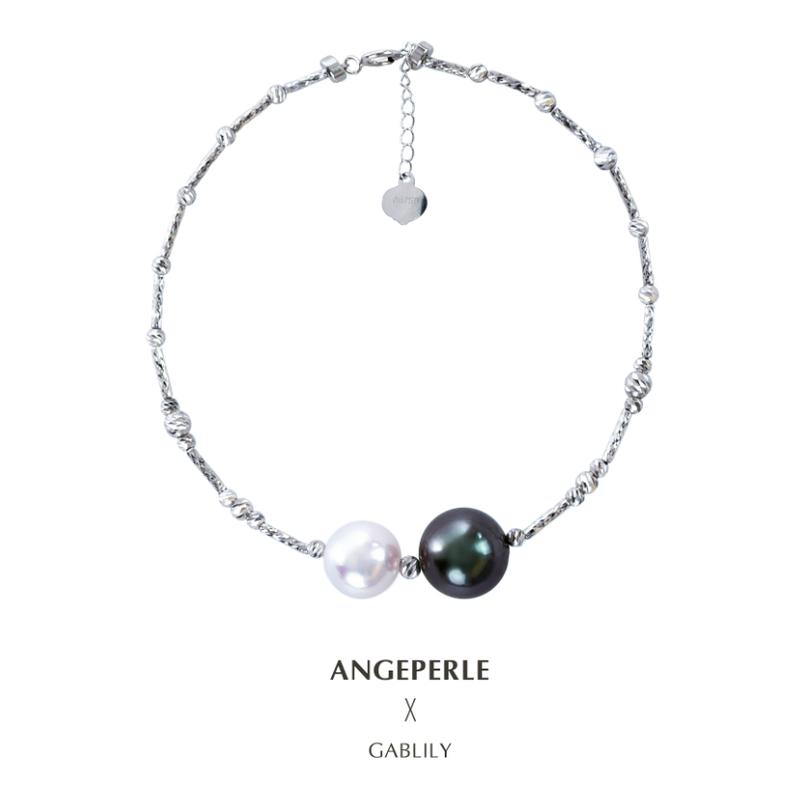 Product Introduction of ANGEPERLE Simple and exquisite sea pearl bracelet  Tahitian 9-10mm/AKOYA pearls 7-8mm zpjcy168 0