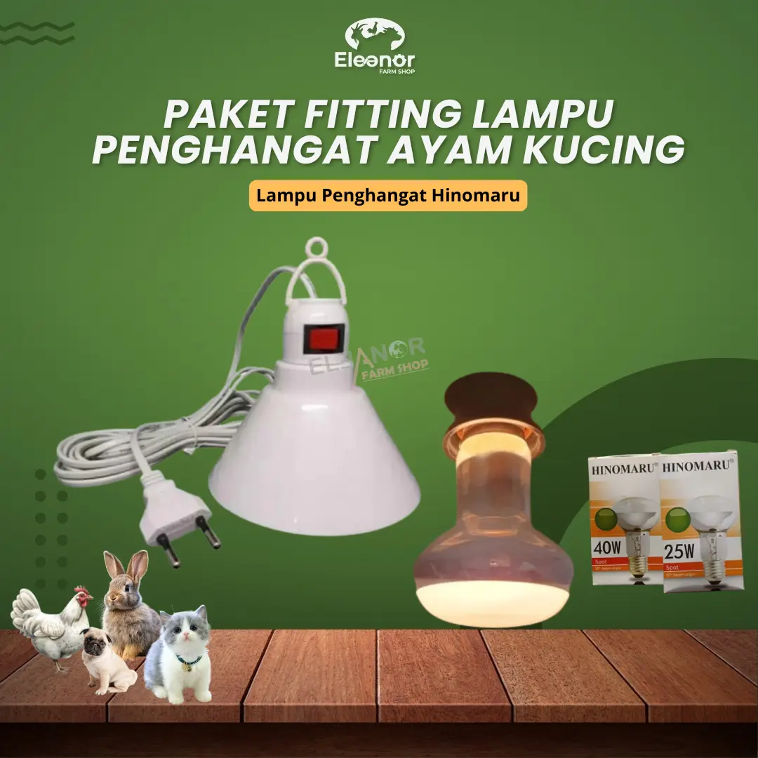 Fitting Lampu Penghangat Ayam Kucing Paket Lampu Gantung Hinomaru