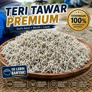 Teri Tawar Premium Tanpa Garam Rasa Original Alami Kering 100% Ukuran Kecil Food