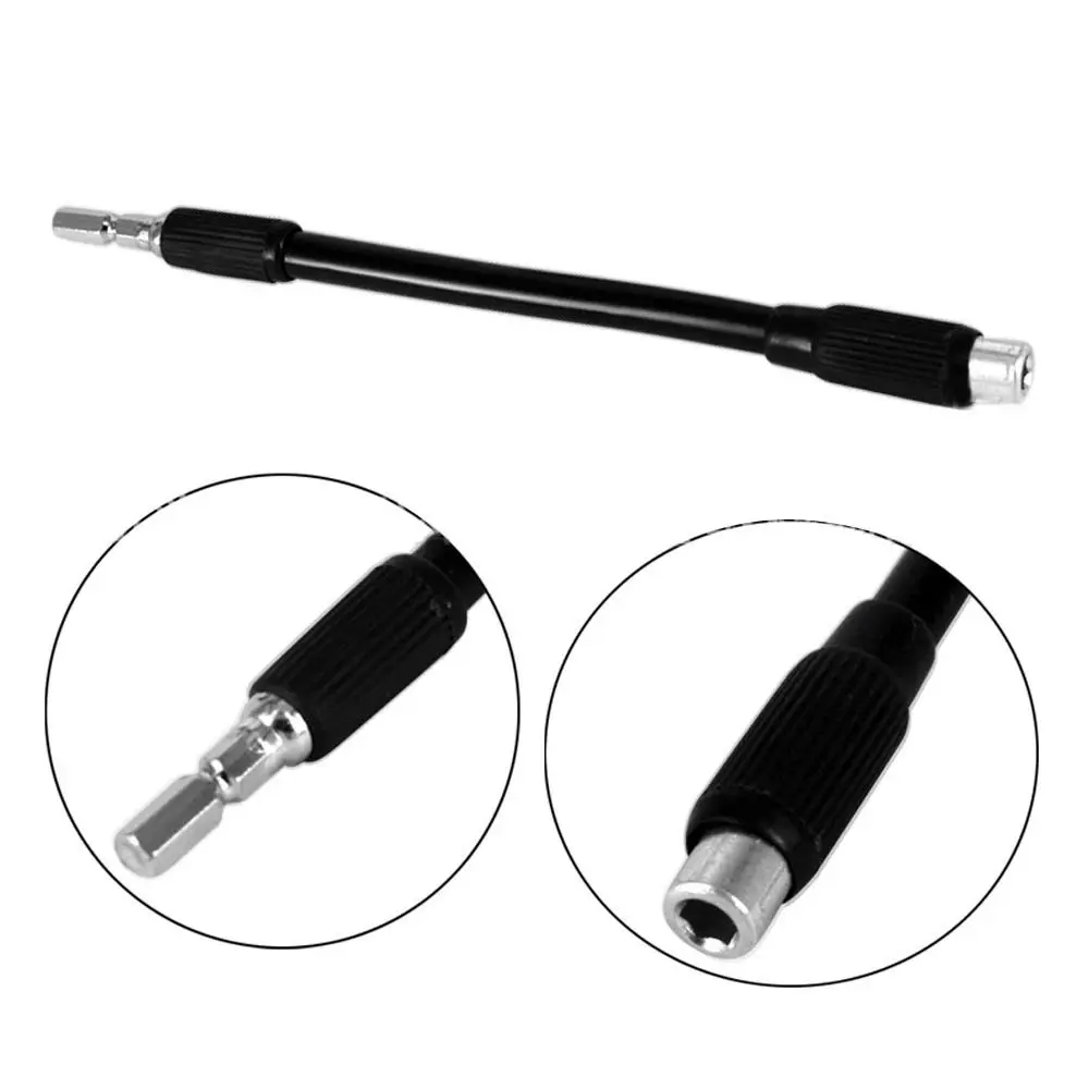 Portable Plastic+Steel Screwdriver Extension Rod 4mm 360° Connecting Rod Universal Flexible Shaft Door Bearing