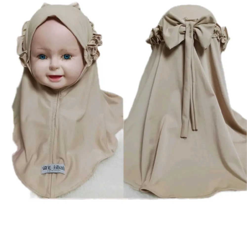 Jilbab anak bayi Perempuan HQ Collection syiria pita ria ricis usia 2/3 tahun, Nyaman, Kerudung, Anak, Muslim, Instan - Bahan Jersey super, Ukuran All Size - Syari