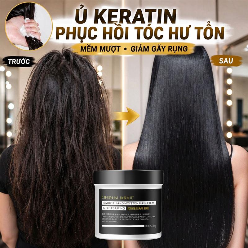Kem Ủ Tóc Keratin 500g Phục Hồi Tóc Hư Tổn Dưỡng Tóc Mềm Mượt Giảm Khô Xơ Gãy Rụng Giúp Tóc Chắc Khỏe