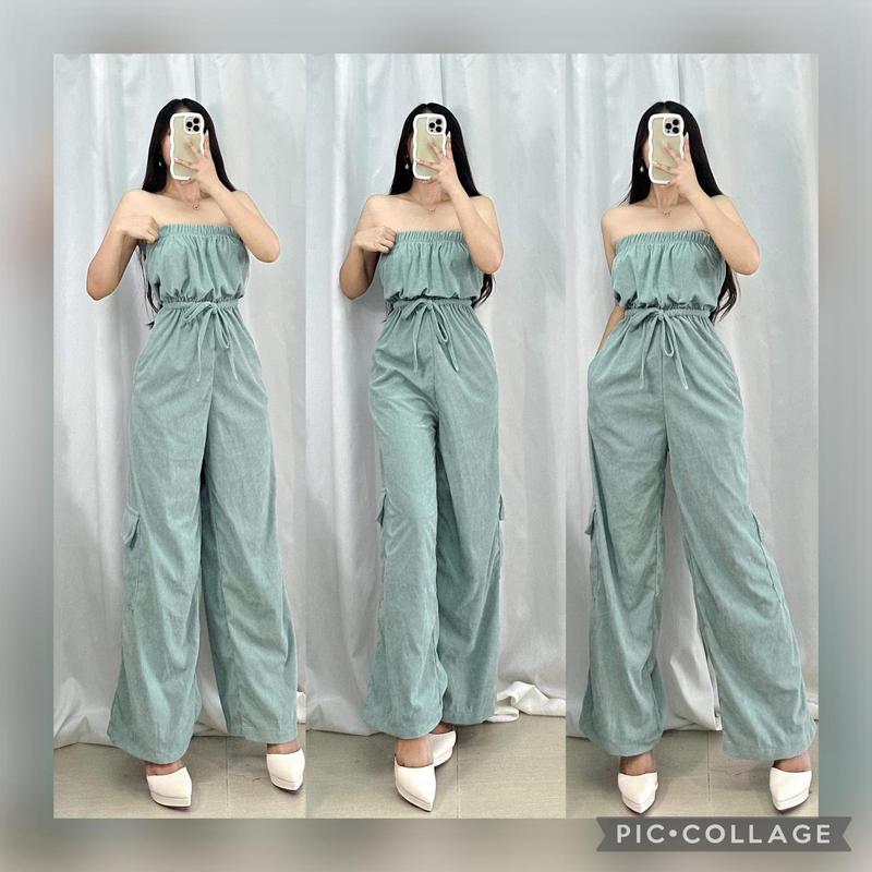 Product Introduction of Carlyn Cargo Jumpsuit - One Size - Small to Semi-XL - Corduroy Fabric 17