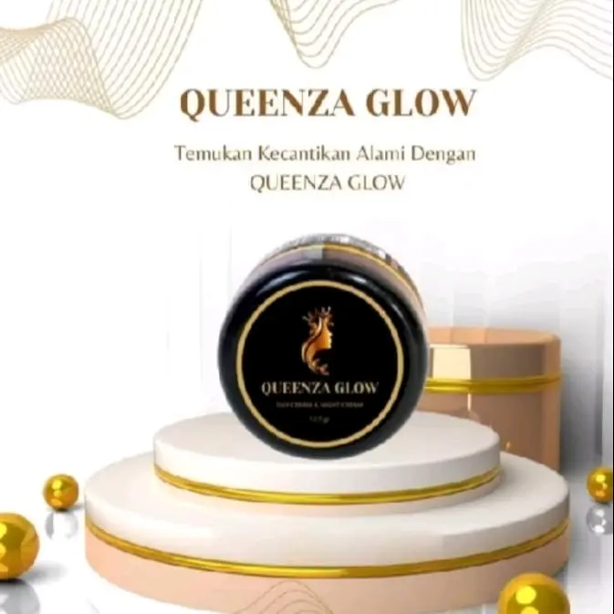 QUEENZA GLOW CREAM AMPUH PELEK JERAWAT GLOWING KUSAM PEMUTIH MENGENCANG KAN MATA PANDA day dyn day