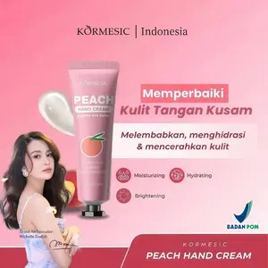 【COD】KORMESIC Peach Niacinamide Hand Cream 30g -Brighten And Soften Krim Tangan, Sweet Aroma,Lightness, Continuous Moisturisating,Melembabkan dan Memperbaiki Kulit Tangan,Anti Kerut, Anti Kering, Anti Kasar, Melembutkan,Mencerahkan, Tidak Berminyak