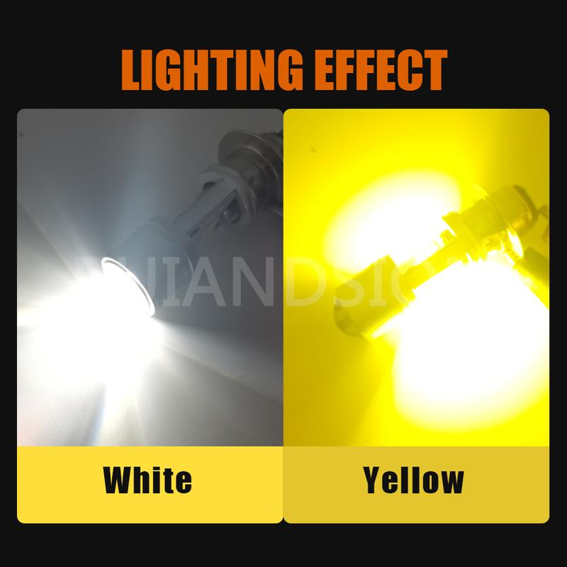 Ruiandsion P15D H6M 25-1 25-3 Led Motorcycle Headlight Blubs 3030 9LED Chip for Motorcycle Spotlights Fog lamp White+Yellow DC/AC 9-60V 1/2pcs 8