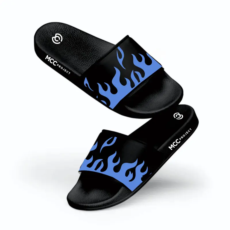 DRS - Terbaru Sandal Slop Slip On Slide API Black Sendal Pria Wanita Dewasa Casual Size 38-43 3