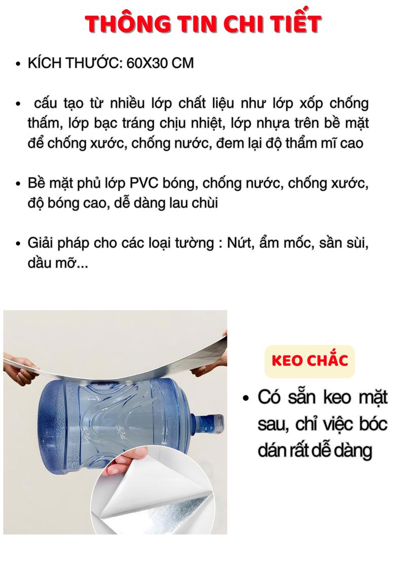 Product Introduction of Xốp dán tường giả đá PVC có sẵn keo mặt sau chống nước chịu nhiệt chống nóng - Combo 10 tấm 30x60 4