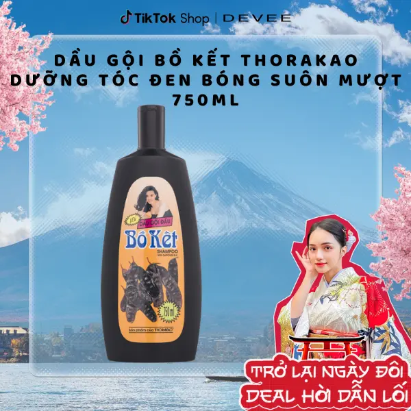 Dầu Gội Bồ Kết Thorakao Dưỡng Tóc Đen Bóng Suôn Mượt 750ml
