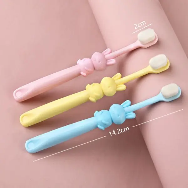 Combo 2 Bàn chải đánh răng trẻ em lông tơ mềm mịn chăm sóc răng miệng cho bé từ 1-10 tuổi Voi 7