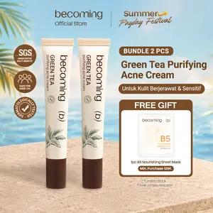 [MUST TRY] becoming Green Tea Purifying Acne Cream 15gr | Acne Spot Treatment | Obat Jerawat | Totol Wajah Berjerawat | Acne Sul | Berjerawat, Meradang & Memudarkan Bekas Jerawat