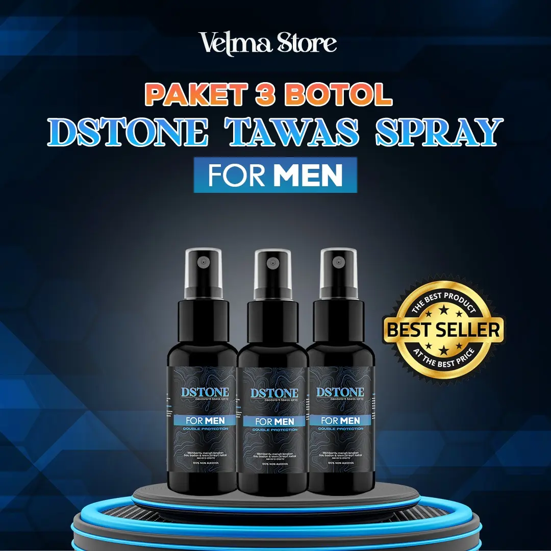 Deodorant Dstone Tawas Pria Hitam 60ml (isi 3pcs) Anti Bau Badan dan Ketiak