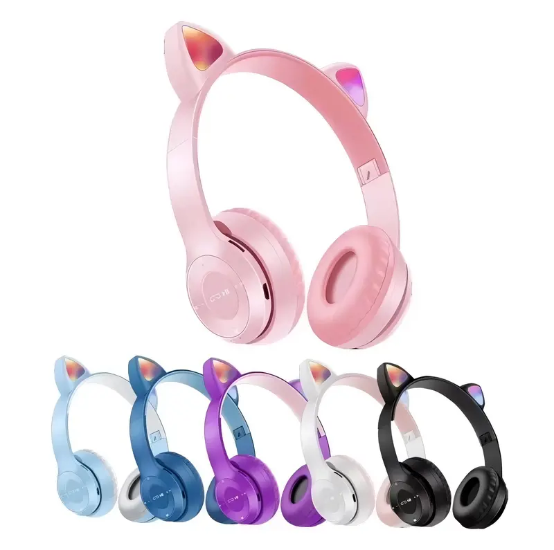 MoonLight - Headphone Bluetooth Model Telinga Kucing LED Wireless Stereo Bass Y47 / Headphone Lucu dengan Lampu Y47 2