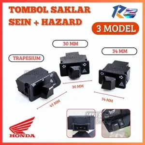 SBY Tombol Saklar Sein + Hazard Warna Hitam Model Ori Honda Uk. 30MM 34MM Trapesium