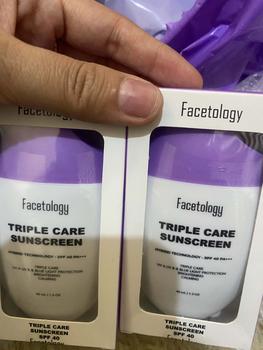 Product Review of Facetology [IN VIVO & NON COMEDOGENIC TESTED] 2PCS Triple Care Sunscreen SPF 40 PA+++ 40ML- Sunblock Wajah mengandung Niacinamide bantu Mencerahkan from s**a 2