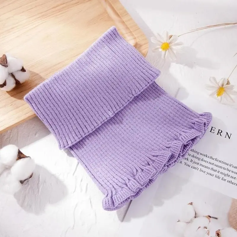 Cổ áo giả dệt kim chống gió Ấm áp Thời trang có thể tháo rời với tai gỗ Khăn quàng cổ mùa đông cho nam và nữ 6