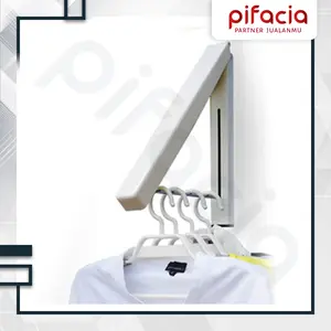 PIFACIA Gantungan Baju Indoor Lipat Tempel Dinding Rak Jemuran