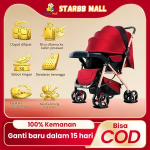 [Bisa COD] Starbb Mall Kereta Dorong Bayi - Lipat Bisa Naik Pesawat Sabuk Tiga Titik Roda Bisa Ganti Aman 100%