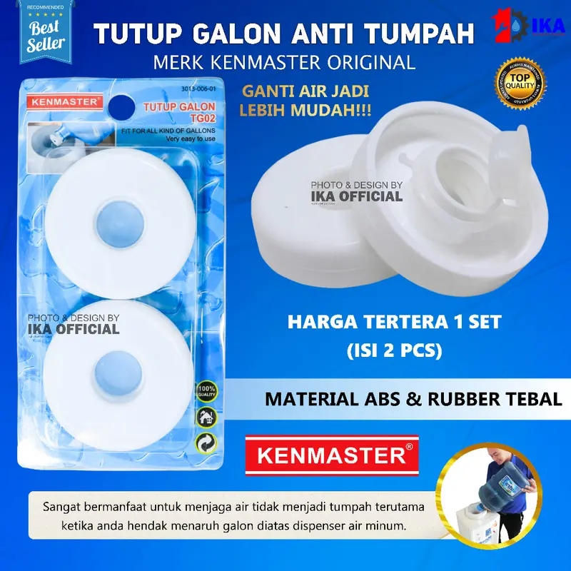 KENMASTER TUTUP GALON ANTI TUMPAH 2PCS TG02 Kenmaster TG02 TUTUP Aqua Galon Dispenser Anti Tumpah 2 pcs 1