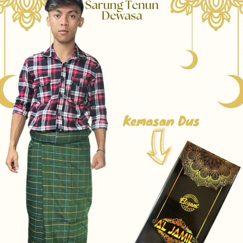 SARUNG tenun pria kemasan Dus Dewasa lembut motif donggala laki laki Muslim sarung lebaran 4