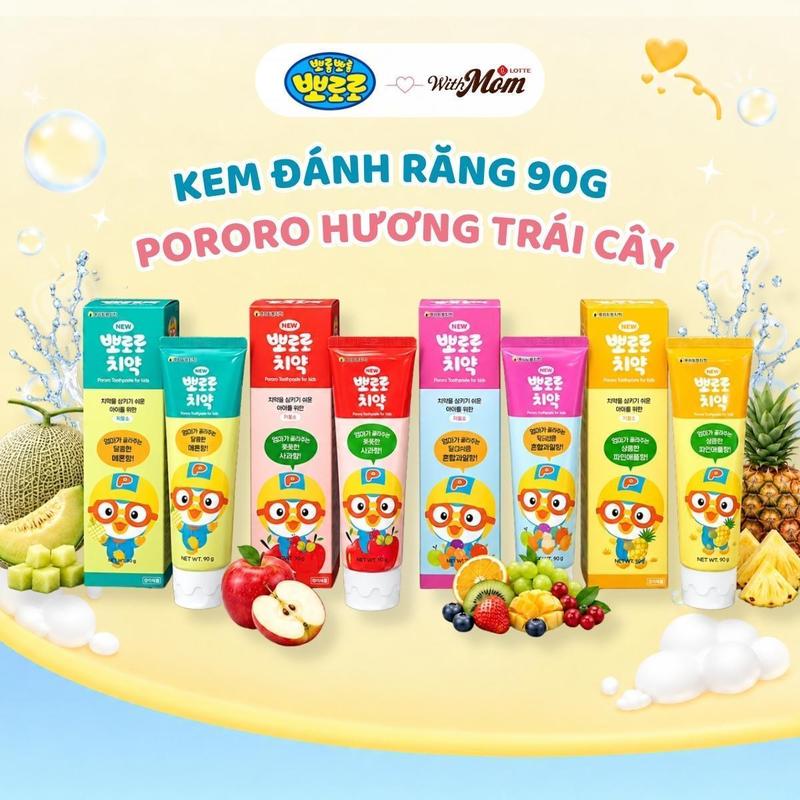 Kem Đánh Răng Pororo Hàn Quốc Cho Trẻ Em 90g Hương Trái Cây