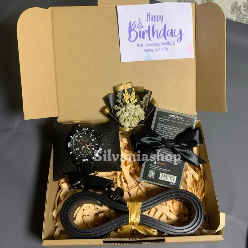 jam+parfum+sabuk+bunga kering