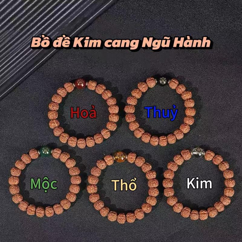  Vòng Tay Bồ Đề Kim Cang Ngũ Hành - Chiêu Tài Lộc Bảo Bình An Dưỡng Bản Mệnh 
