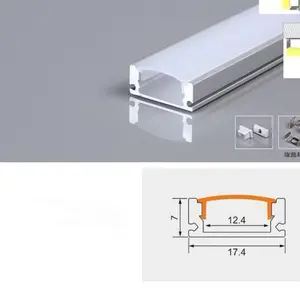 Cover LED Strip Hitam Alumunium / Housing Lampu LED Strip LED Bar 1m 2m Hitam Silver