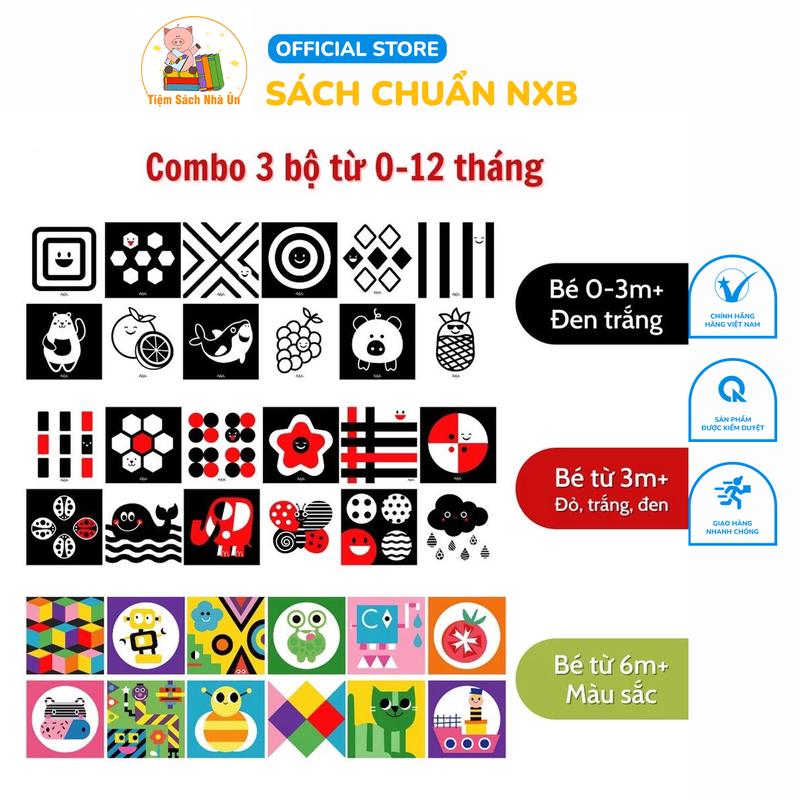Thẻ Kích Thích Thị Giác Cho Bé Từ 0-3 Tuổi - Bộ 3 Thẻ Phát Triển Mắt & Não Bộ…