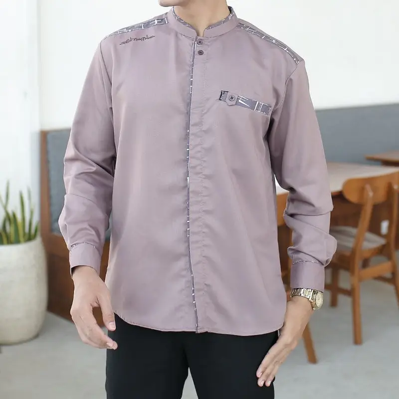 Koko Yisunsin Warna Lilak Lengan Panjang Koko El Rumi Warna Lilak Terbaru Kemeja Koko El Rumi Terlaris by El Rumi Fashion 4