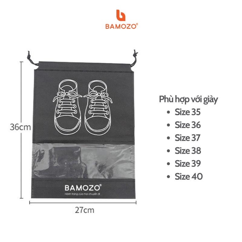  Túi đựng giày dép Bamozo chống bụi chống thấm có dây rút tiện dụng bỏ vali du lịch _TDG 