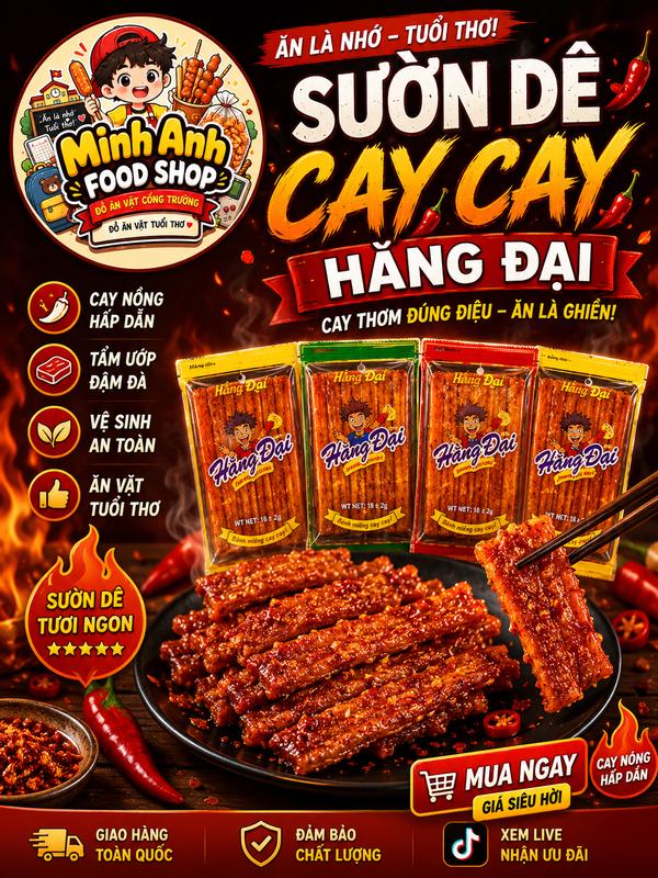 120 GÓI SƯỜN DÊ CAY CAY HẰNG ĐẠI - MINH ANH SHOP ĂN VẶT