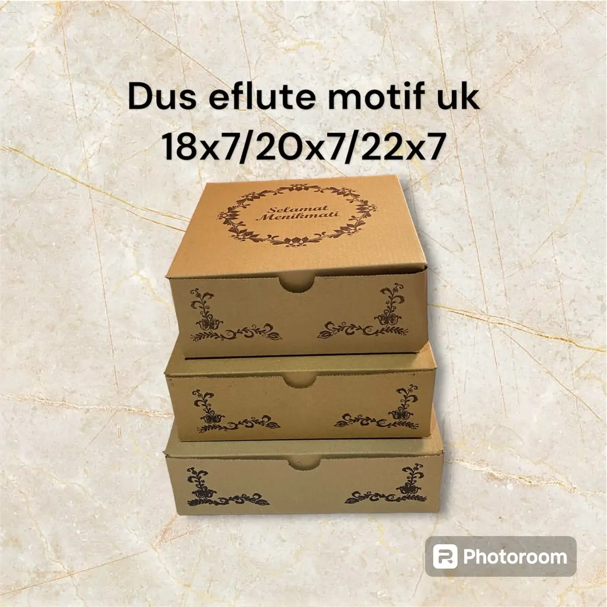 Dus eflute motif selamat menikmati uk 18x7/20x7/22x7 (isi 10pcs) untuk nasi