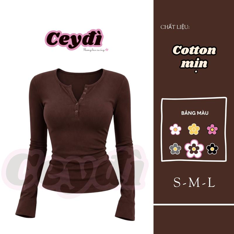 [CỔ TRỤ 4 CÚC] Áo thun CỔ TRỤ ôm body dài tay #Phương bán Quần HOA #Ceyđì