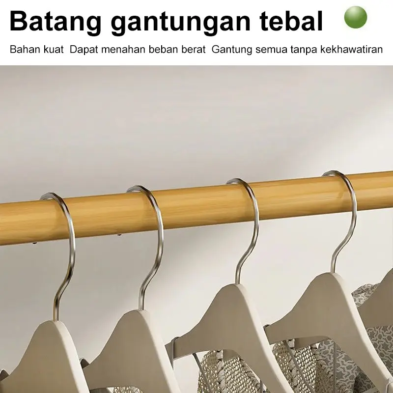 E-TIFE Rak Gantungan Baju / Rak Baju / Rak Pakaian / Gantungan Baju Berdiri / Rak Baju Celana / Rak Susun 4