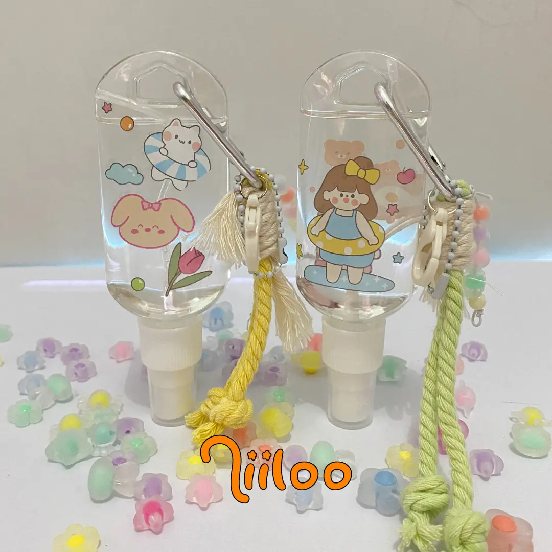 Antis Handsanitizer Botol Spray Plastik 60 ML Gantungan Carabiner Lucu Aesthetic Jeruk Nipis Nilloo