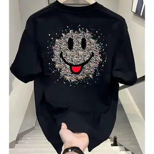 Kaos T-shirt Lengan Pendek Pasangan (Couple) Model Baru Musim Panas Gaya Trendy Amerika Bahan Katun Murni dengan Pencetakan Keren Kasual Versatil