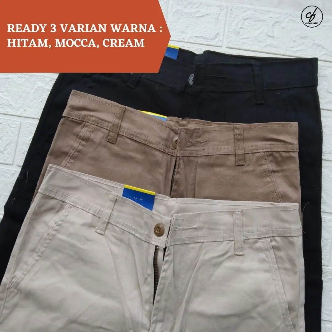 CELANA CHINO PANJANG PRIA POLOS CASUAL PREMIUM QUALITY BAHAN MELAR