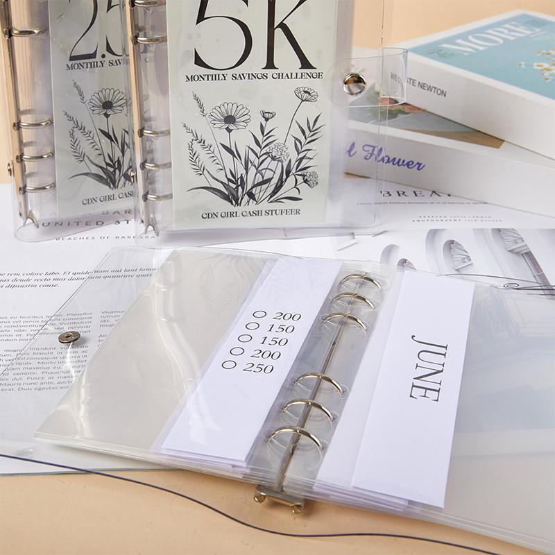 Vertical Money-Saving Savings Notebook Six-Hole Iron Clip Storage ...