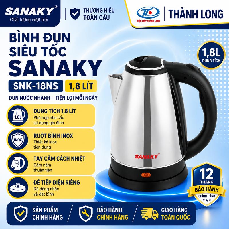 Bình đun siêu tốc 1.8 lít Sanaky SNK-18NS