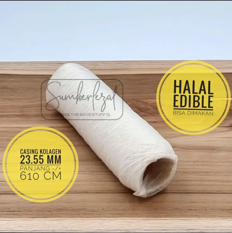 Casing Selongsong Sosis Kolagen Collagen , selulosa dan polyamide Edible Halal , kulit sosis perlengkapan memasak dapur. 4