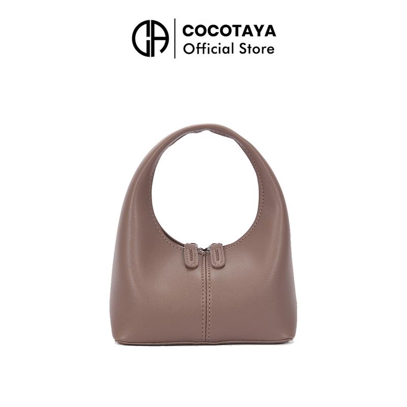  【Cocotaya Ciel Bag Túi xách da PU màu trơn mới túi nữ dễ phối đồ sành điệu và đơn giản Bag 